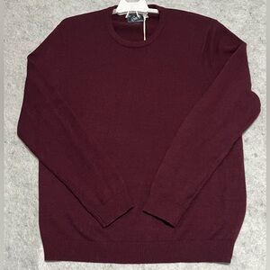 New*Grayers Collegiate Wool Blend Rich Crew Pull Over Sweater~XL~burgundy, men